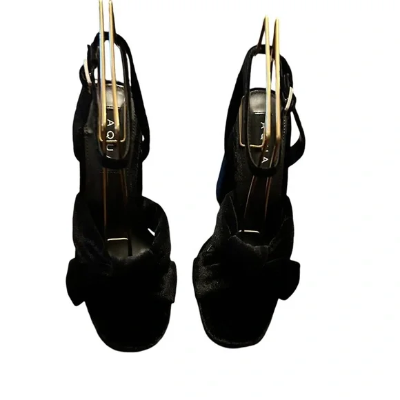 Aqua Lory Black Velvet Heels Size 6 - Picture 2 of 11